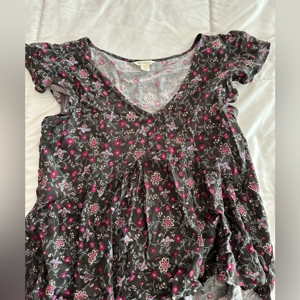 Flower Flowy Short Sleeve Top